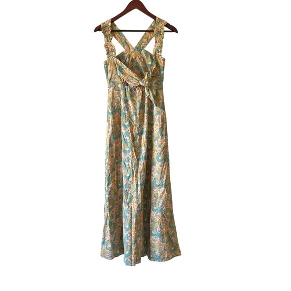Mirth Seminyak Dress in Olive Bloom Halter neck size small - Picture 2 of 7